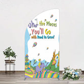 Lofaris Color The Places You Will Go Birthday Half Moon Arch Backdrop